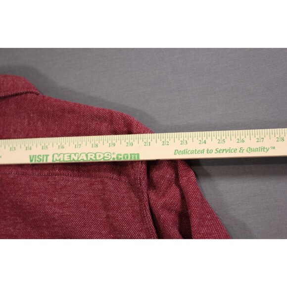 Dickies Men's Heavyweight Maroon Flannel Button Up Shirt Work Wear Cotton 2XL - Picture 4 of 10